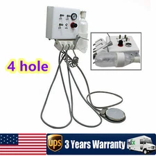 Portable Dental Turbine Unit Work with Air Compressor 4 Hole with 3-way Syringe