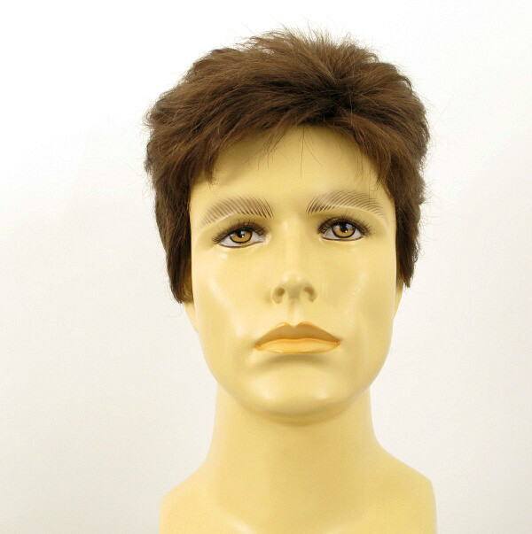 Perruque Courte en Vrais Cheveux pour Homme Blond Foncé de Haute Qualité SEBASTIEN 8