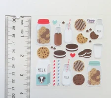 Violette Stickers - MILK AND COOKIES - 4x4 Square of NEW RELEASE Stickers #K238