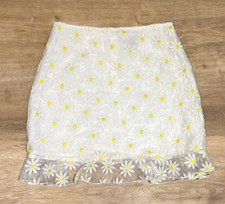 Women s Floral Mini Skirt Small Daisy Romantic Girly Cottagecore Coquette Whimsy