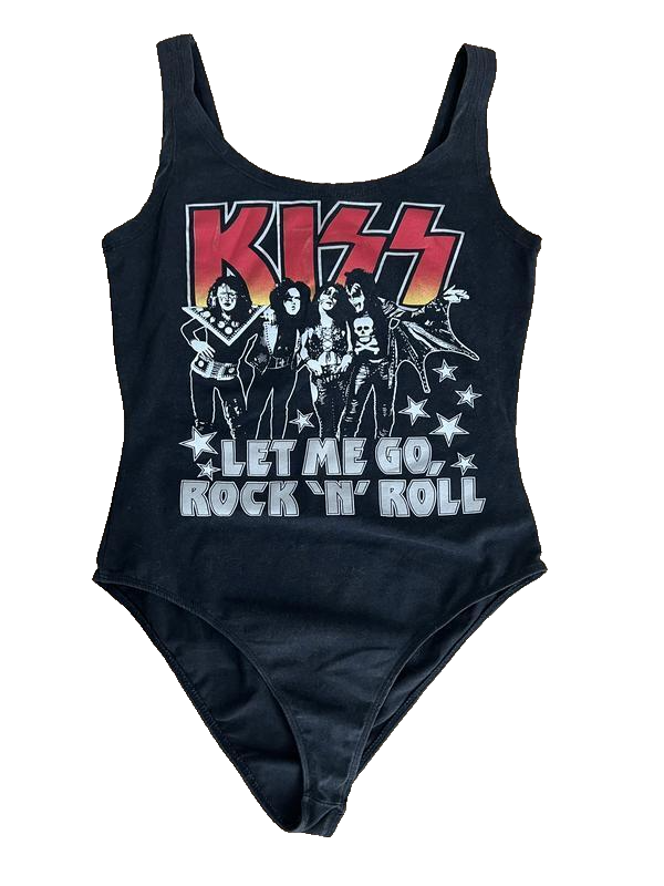 2017 Bershka Kiss Bodysuit Glam Metal Band Women's Tank Top XS