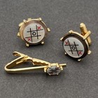 Vintage Tic Tac Toe Mother of Pearl by SHEILDS 5TH AVE. Cufflinks & Tie Clip Set — photo 7