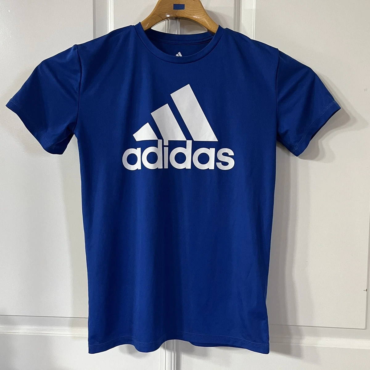 Bopæl cyklus Regnfuld Adidas Aeroready Blue Short Sleeve T Shirt Youth Boys Large 14-16 | eBay