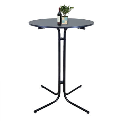 31.5X42'' Tall Cocktail High Table Easy Fold Black Party Tradeshow Mobile Desk