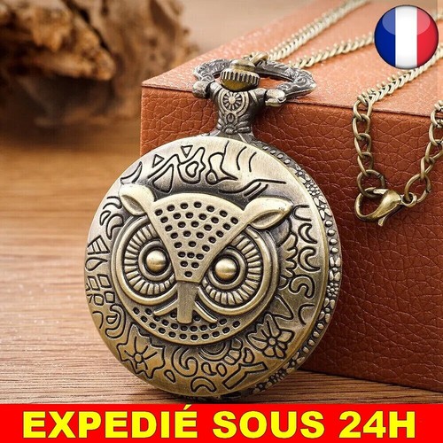 JewelryWe Montre de Poche à Gousset Pendantif Mode Rétro Creux Papillon