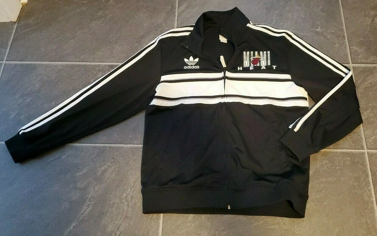 ADIDAS MIAMI HEAT RETRO 2013 TRACK JACKET LEBRON WADE BOSH MEN'S SZ L