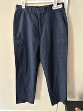 Men's Navy Cintas Comfort Flex Cargo Work Uniform Pants Size 32x31