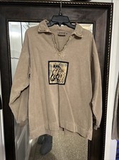 Vintage 90s Quarter Zip Mock Neck Sweatshirt Women S/M Zebra Graphic Made In USA