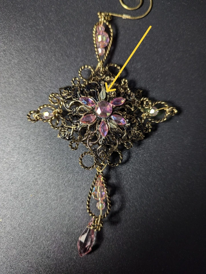 (5) COLECCIÓN KATHERINE CUENTAS ORNAMENTADAS 6" ADORNOS COLGANTES, ROSAS Y AZULES Foto 4 de 4