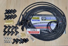 Taylor Spark Plug Wire Set 79053 409 Pro Race 10.4mm Black 135 Deg Universal V8 Taylor Spark Plug Wire Set 79053 409 Pro Race 10.4mm Black 135 Deg Universal V8