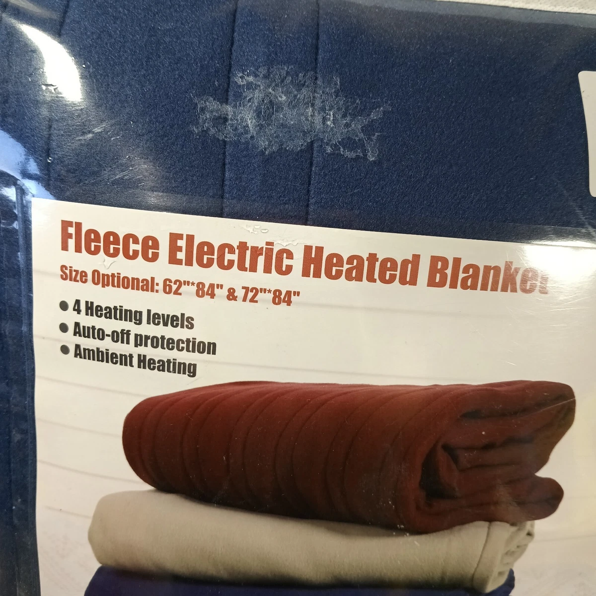 Intertek Fleece Electric Heated Blanket Blue NIP Sz 62u0026#034; - 84u0026#034;  u0026amp; 72u0026#034; - 84u0026#034; NEW | eBay