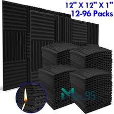 12 96x Paneles de pared ac sticos Espuma aislante a prueba de ruido para estudio