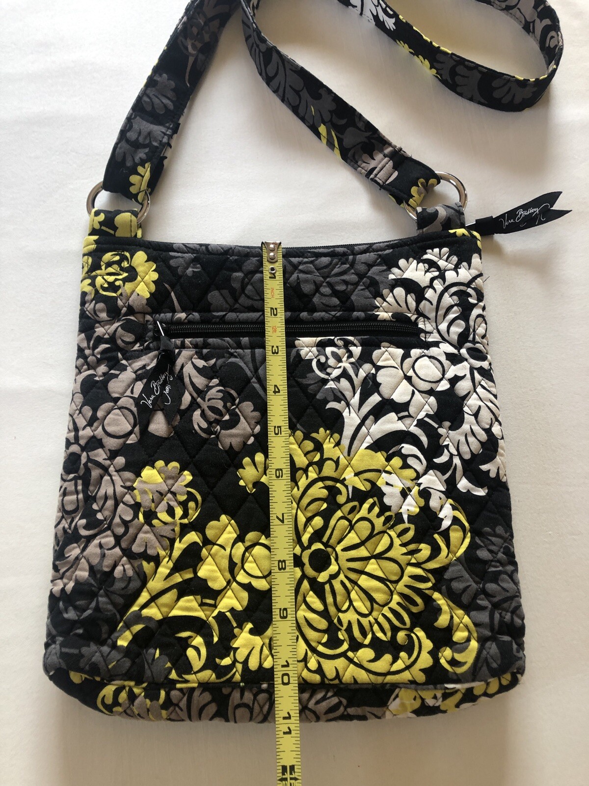 Vera Bradley Baroque Crossbody Purse Bag BlackYell… Gem