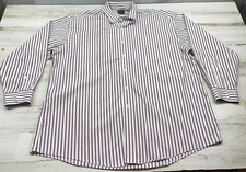 Jos A Bank Travelers Collection Button Up Shirt Long Sleeve Size 17 Striped