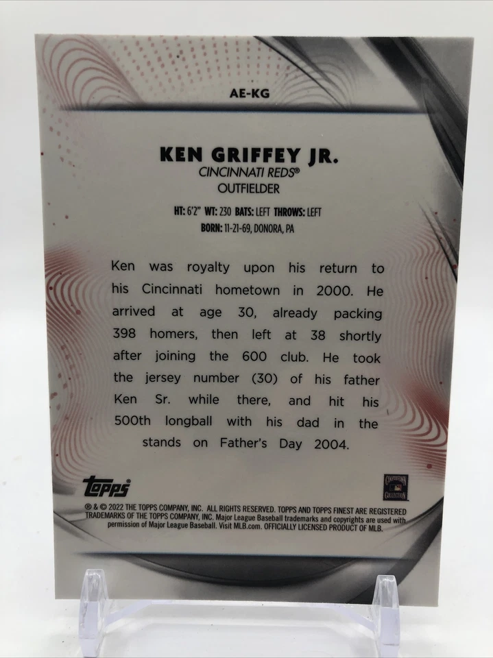 2022 Topps Finest - Ken Griffey Jr. - Aura of Excellence Insert REDS - Image 2 of 2