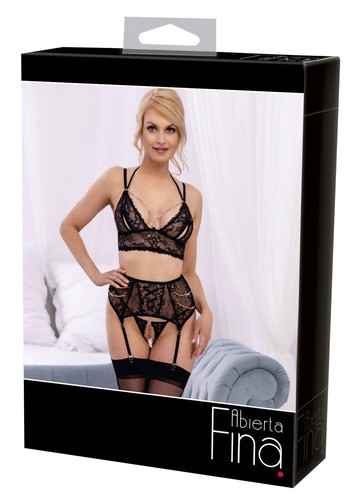 Bralette, Strapsgurt und Slip ouvert im Set S bis XL o2214180 - Picture 12 of 17
