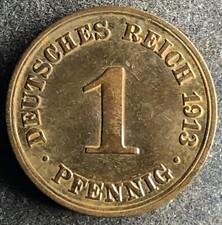 1 Pfennig 1913 A Deutches Reich Wilhelm II KM#10 K120923/0E
