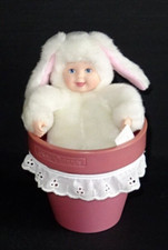 Anne Geddes Flowerpot Babies Baby Bunny Doll In A Flower Pot Collectable Doll 
