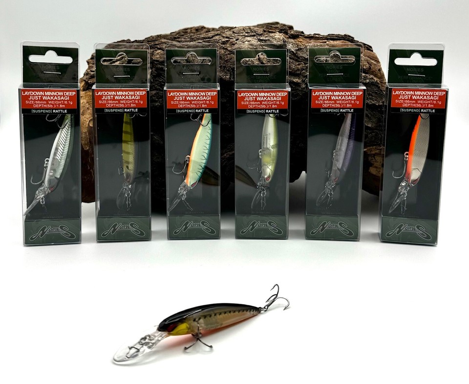 Nories Laydown Minnow Deep Just Wakasagi 6,6 cm 6 colores Wobbler Twitchbait cebo