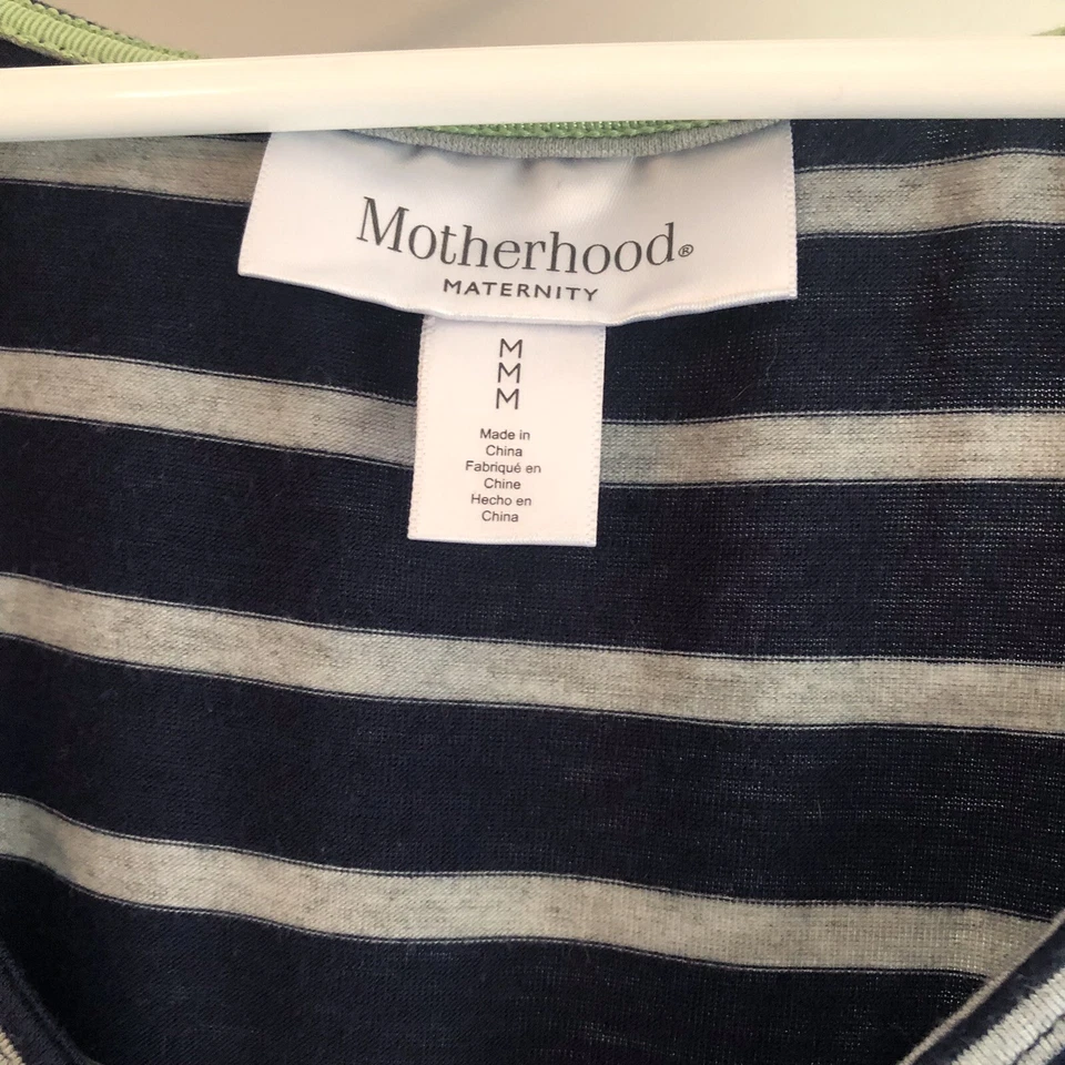 Motherhood Maternity Jersey Dress Medium M Striped summer - Image 2 of 4