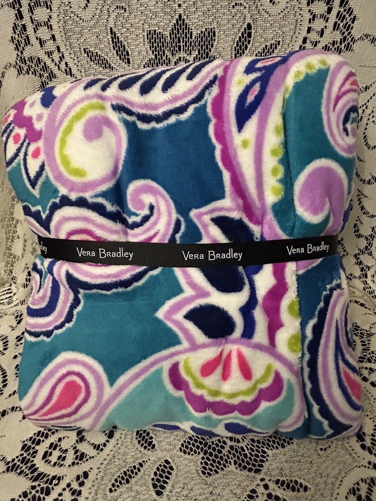 NEW W/TAGS VERA BRADLEY 80X50 SOFT THROW BLANKET WAIKIKI PAISLEY NICE