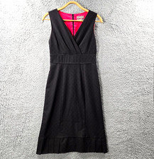 Vintage Jacqui E Womens Dress Size 8 Black Red Sleeveless A-line Knee Length