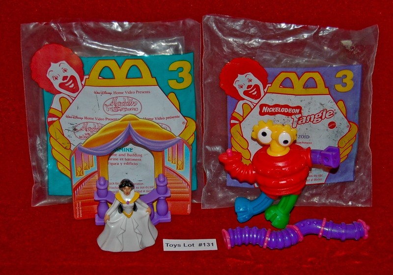 VINTAGE TOYS McDonald's TANGLE Twist-A-Zoid ALADDIN Jasmine Set of 2 Lot#131