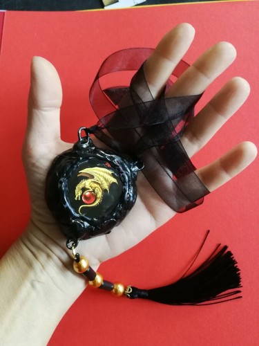 Dragon Necklace Buddhist Talisman Antique Cinese Amulet Pendant Jewelry Charming - Picture 4 of 24