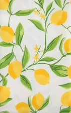 EcoVinyl Flannel Back Non Fitted Tablecloth,52"x72"Oblong,LEMONS,Market Square