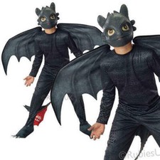 Toothless Night Fury Boys Costume Train Your Dragon Fancy Dress Outfit Kids