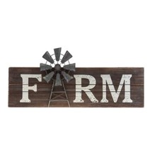 Primitive Rustic Farmhouse Wooden Farm Sign With Windmill