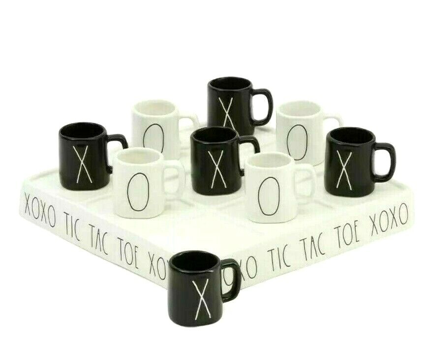 Rae Dunn NEW Tic-Tac-Toe Game Full Ceramic Game Set 10 Pieces