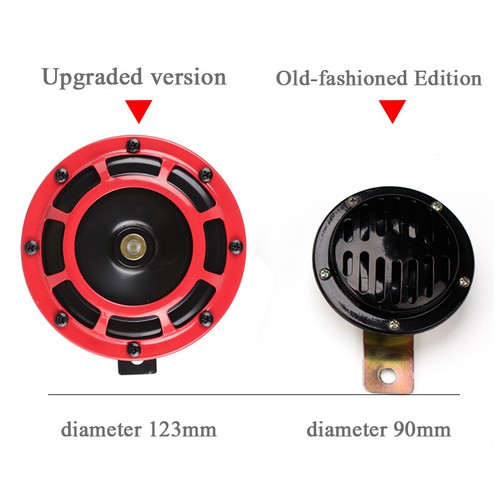 2pcs Red Color Super Loud Blast Tone 12V Grille Mount Compact Car Horns 335-400 - Picture 7 of 9