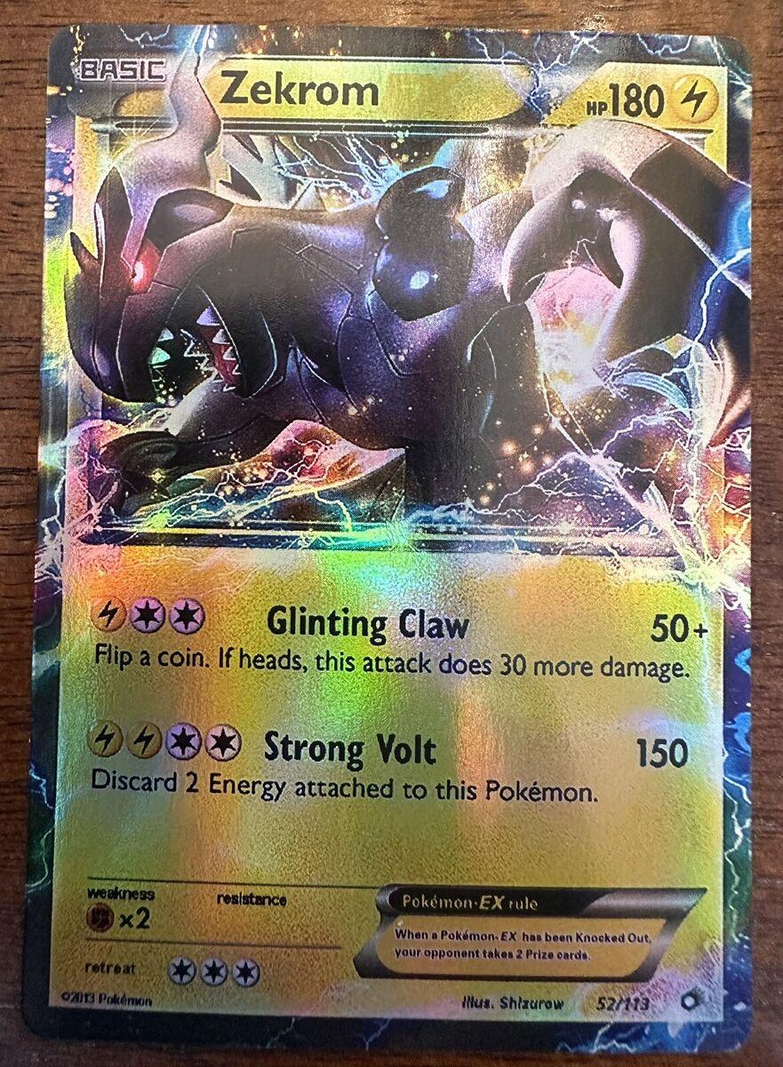 Pokémon TCG Zekrom EX Legendary Treasures 52/113 Holo Rare NM