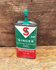 Vintage Singer Sewing Machine Oil Tin
