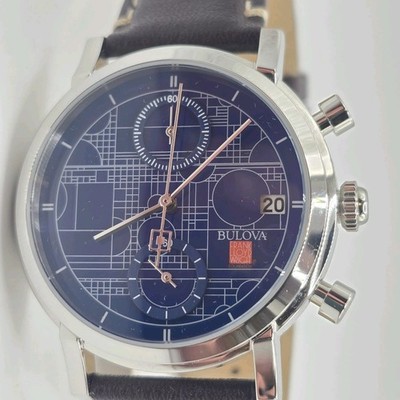 Bulova Frank Lloyd Wright Blueprint Quartz Men's Watch 39mm
