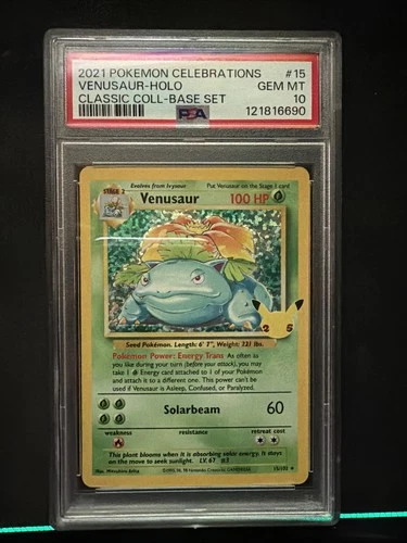 VENUSAUR 2021 POKÉMON TCG CELEBRATIONS 25TH ANNIVERSARY HOLO CLASSIC #15 PSA 10