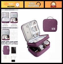 Portable Double Layer Travel Cable Organizer Bag - Electronic Accessories Case f