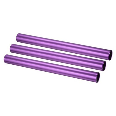 3Pcs Relay Track Baton Aluminum Sports Tube Field Running Race Stick Purple