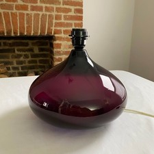 Retro Large Glass Light Table Lamp Burgundy Plum Marks and Spencer