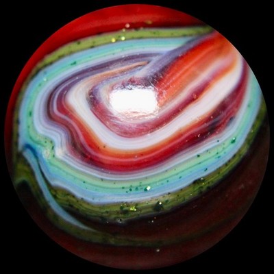 DAS FABB Coastal Marble Collector Series: Ruby Red & Turquoise 0.734''