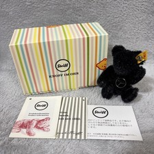 Mercedes Benz Steiff Teddy Bear Keyring Black Mohair Plush Charm Boxed Excellent