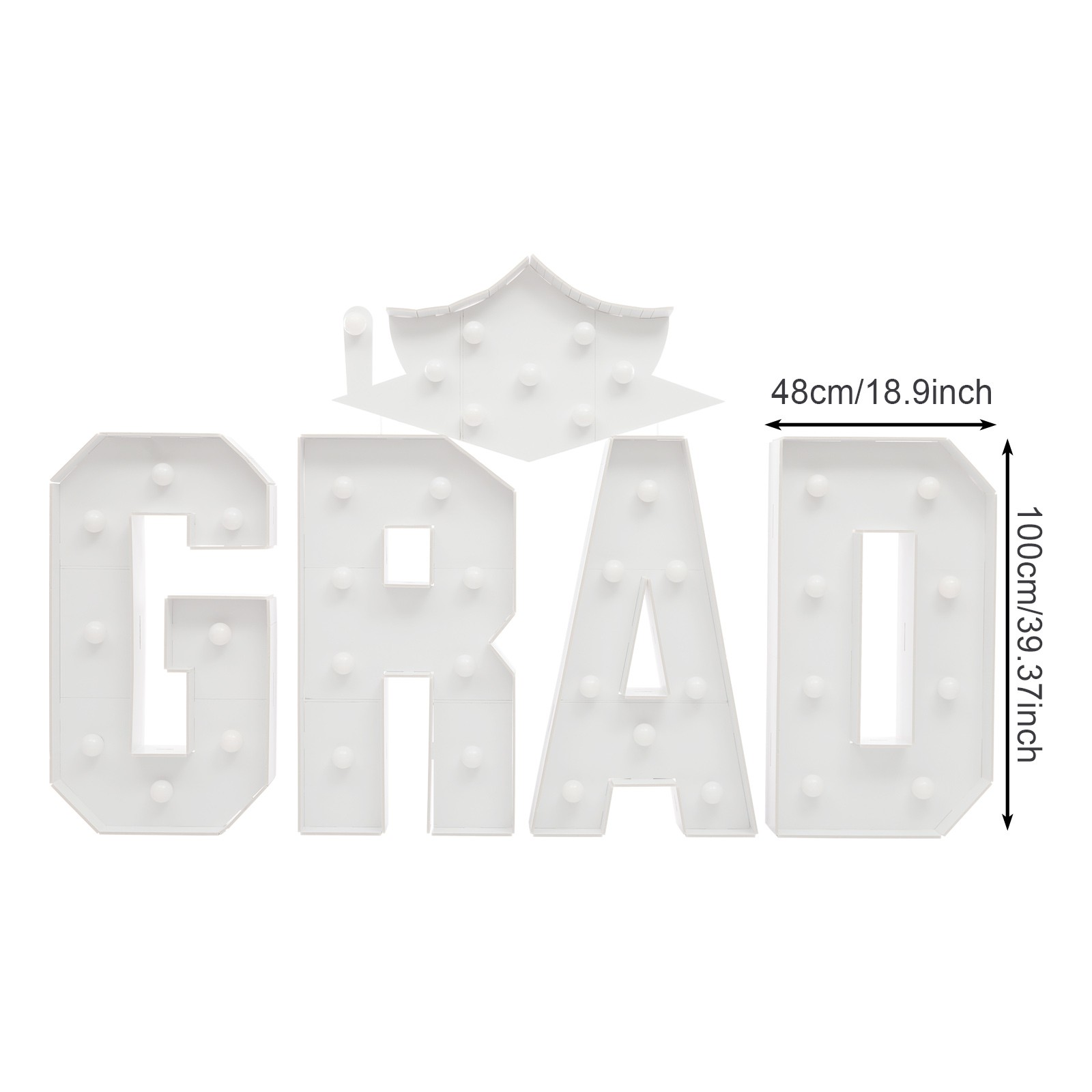 Graduation Decorations, Light Letters, GRAD Light Letters Kit Freestanding
