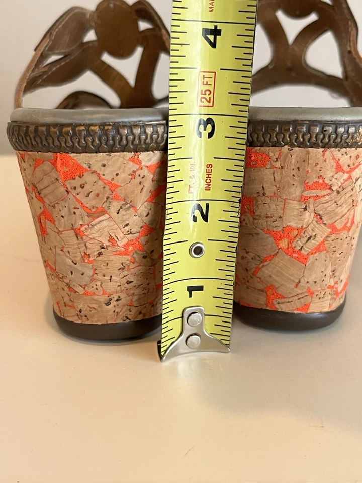 L'Artiste Womens Spring Step Sandal Queenston Open Toe Cork Wedge 7.5/38 EUC - Image 4 of 4