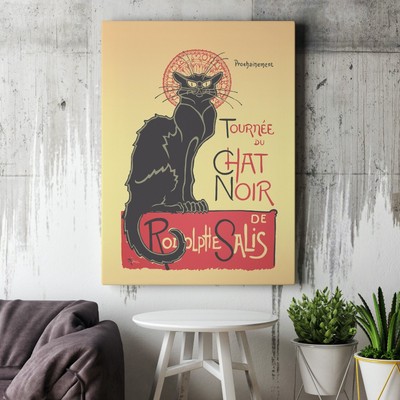 Le Chat Noir Canvas Print Vintage French Poster Art Nouveau Paris Bar Decor Gift