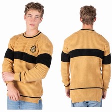 HARRY POTTER HUFFLEPUFF QUIDDITCH Wool Knit Sweater Sz L NWT