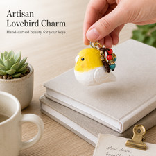 Hand Carved Wooden Bird Keychain for Keys and Bags, for Backpacks - for Purses