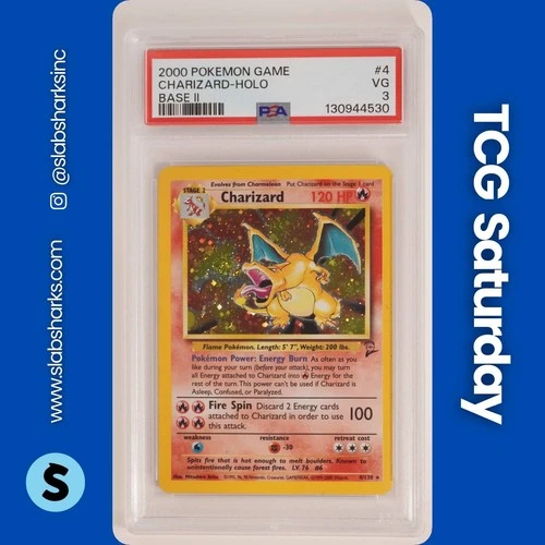2000 POKEMON BASE SET 2 #4/130 CHARIZARD HOLO PSA 3