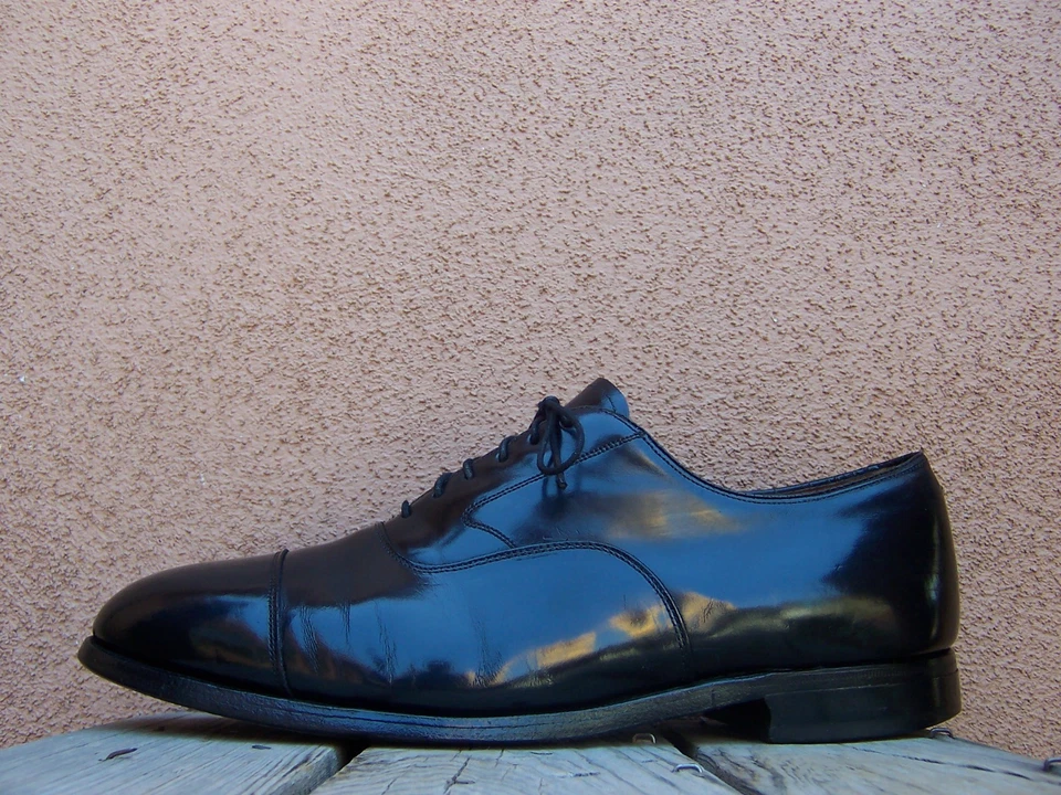 Sapato social masculino JOHNSTON MURPHY biqueira de couro preto com cadarço Oxford tamanho 9D - Imagem 3 de 4