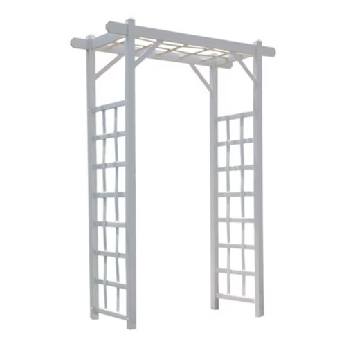 Dura-Trel Elmwood 57" x 84" PVC Garden Arch Lattice Trellis, Mocha (For Parts)